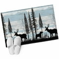 thumbnail image 6 of Deer Bear Bathroom Rug Washable 2x3 Entryway Rug Non Slip Retro Farmhouse Trees Forest Wooden Grain Front Door Mat Low Pile Indoor Doormat Throw Floor Carpet for Kitchen Bedroom Entrance, 6 of 8