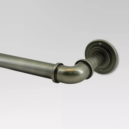 Photo 1 of Threshold - French Pipe Curtain Rod Nickel Antique Pewter, Durable Steel Construction, Adjustable Length 