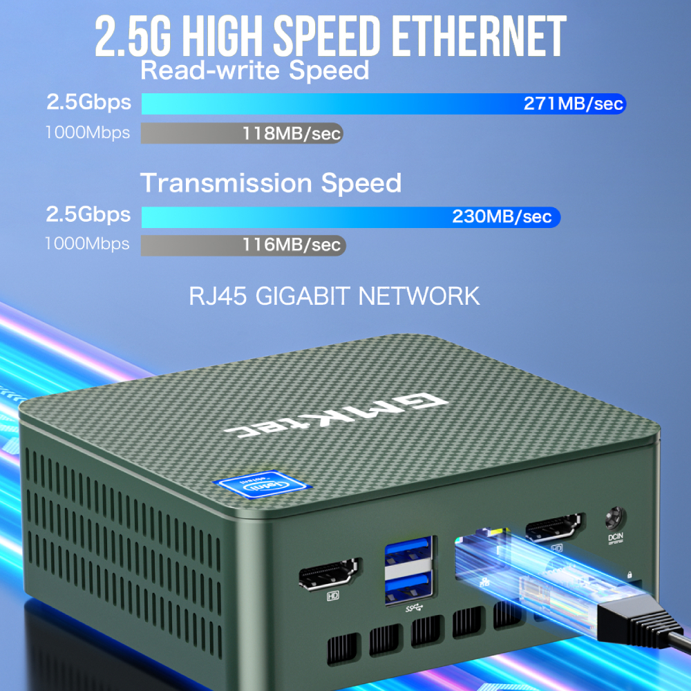 GMKtec Mini PC Intel N150 (up to 3.6GHz), 8GB RAM 256GB SSD, Windows 11 Pro Desktop Computer, Dual HDMI, 4 x USB3.2, WiFi 6/BT5.2, NucBox G3 Plus