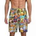 thumbnail image 1 of Custom Print Men Manga Garfields Cartoon Anime Cat Pattern Pajama Bottoms Sleepwear Pjs Sleep Shorts with Pockets, 1 of 7