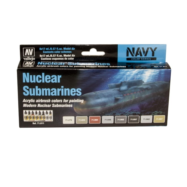 Set de pinturas Vallejo Acrylicos Nuclear Submarine 0.5L Negro