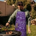 thumbnail image 4 of Purple Paisley Pattern Apron-Garden Aprons for Women with Pockets-Cotton Linen Waterproof Kitchen Cooking Gardening Aprons Adjustable for Kitchen,Cooking,BBQ and Salon 33x27 Inch, 4 of 7