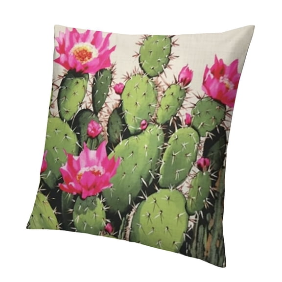 Ink Painting Watercolor Green Cactus Summer Decorative Throw Pillow Cover Case Home Living Room Bed