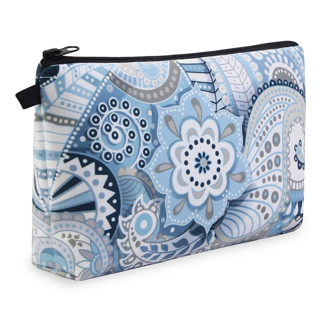 Bolsa de maquillaje Bolsa de cosméticos de viaje portátil de 6 estilos para mujer Bolsa con cremallera con patrones de flores Bolsa de maquillaje para regalos de perezosos para niñas con cremallera