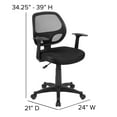 thumbnail image 5 of Flash Furniture Mid-Back Black Mesh Swivel Ergonomic Task Office Chair with T-Arms - Desk Chair, 5 of 17