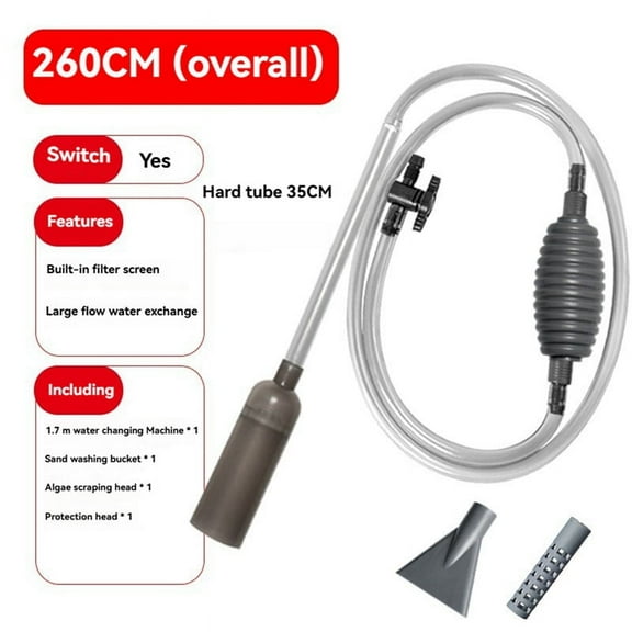 Fish Tank Water Changer with Filter Nozzle Handheld Aquarium Gravel Cleaner Remova G1137