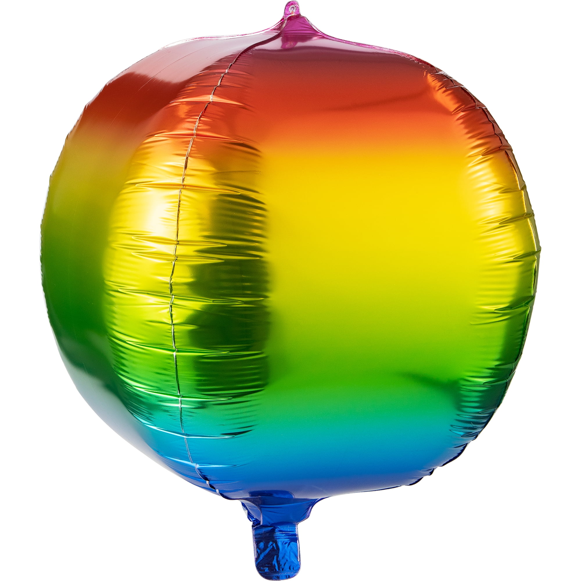 Way to Celebrate Rainbow Ombre Metallic Balloons 3 Ct, 22', Multicolor, Round, Party Decoration