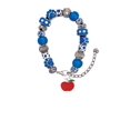 thumbnail image 2 of Delight Jewelry Silvertone Small Red Apple Blue Paw Print Bead Bracelet, 7"+2", 2 of 4