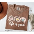 thumbnail image 6 of spring daisy t-shirt, life is good tee, floral graphic, boho flower tee, women’s pastel daisy t-shirt, vintage spring shirt, 6 of 6