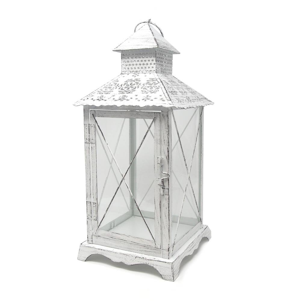 White Victorian Style Decorative Metal Lantern, 151/2Inch Walmart
