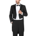 thumbnail image 1 of Men's 2 Piece Classic Fit Black Peak Full Dress Tailcoat Tuxedo Suit, 1 of 6