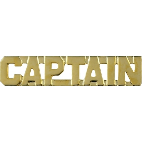 Hero’s Pride Die Struck CAPTAIN Letters, 3/8" High, Pair – Gold Finish
