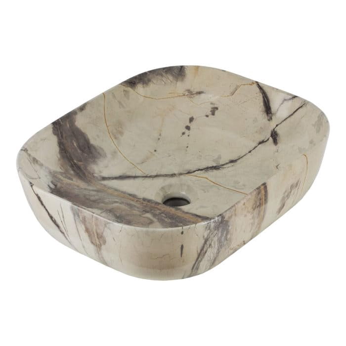 Strictly Sinks 20" Bathroom Vessel Sink Calacatta Marble Design Ceramic Countertop Luxurious Sink