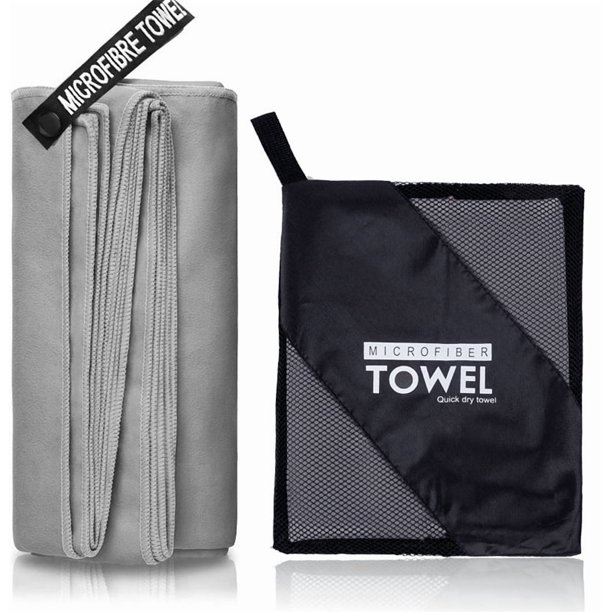 Toalla de viaje de microfibra, suave, ligera y de secado rápido, súper absorbente, compacta, ideal para viajes, deportes y playa, ideal para acampar, mochilas y gimnasio.