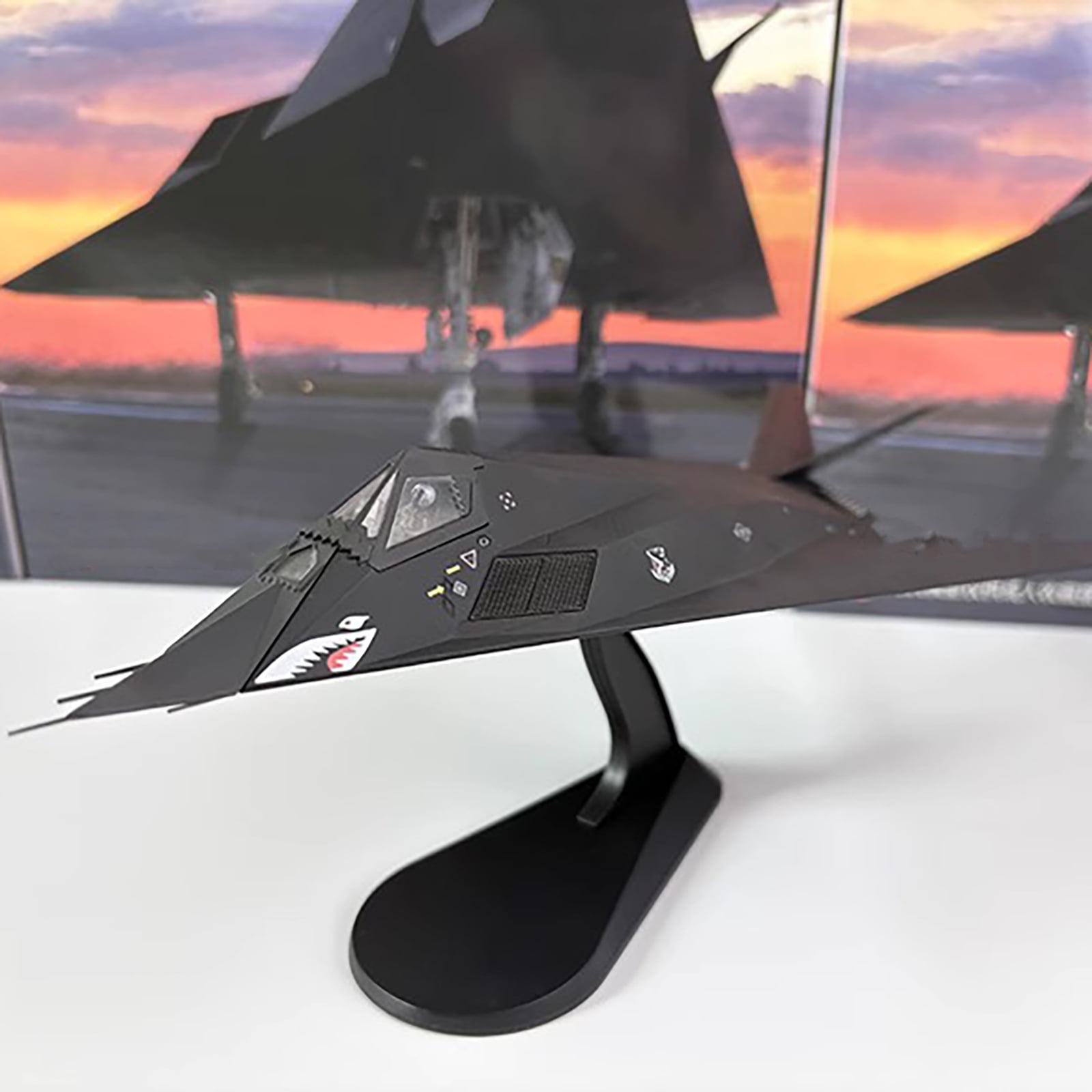 JIAHAOO Diecast 1:72 Scale USAF F-117 Nighthawk Attack Plane 11.3in with Display Stand for Aviation Model Collectors Gift