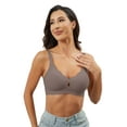 thumbnail image 3 of Qylux Wireless Bras for Women No Underwire Push Up Bras Seamless Full Coverage Comfort Lift Support Soft Everyday bra,Grey, 3 of 11