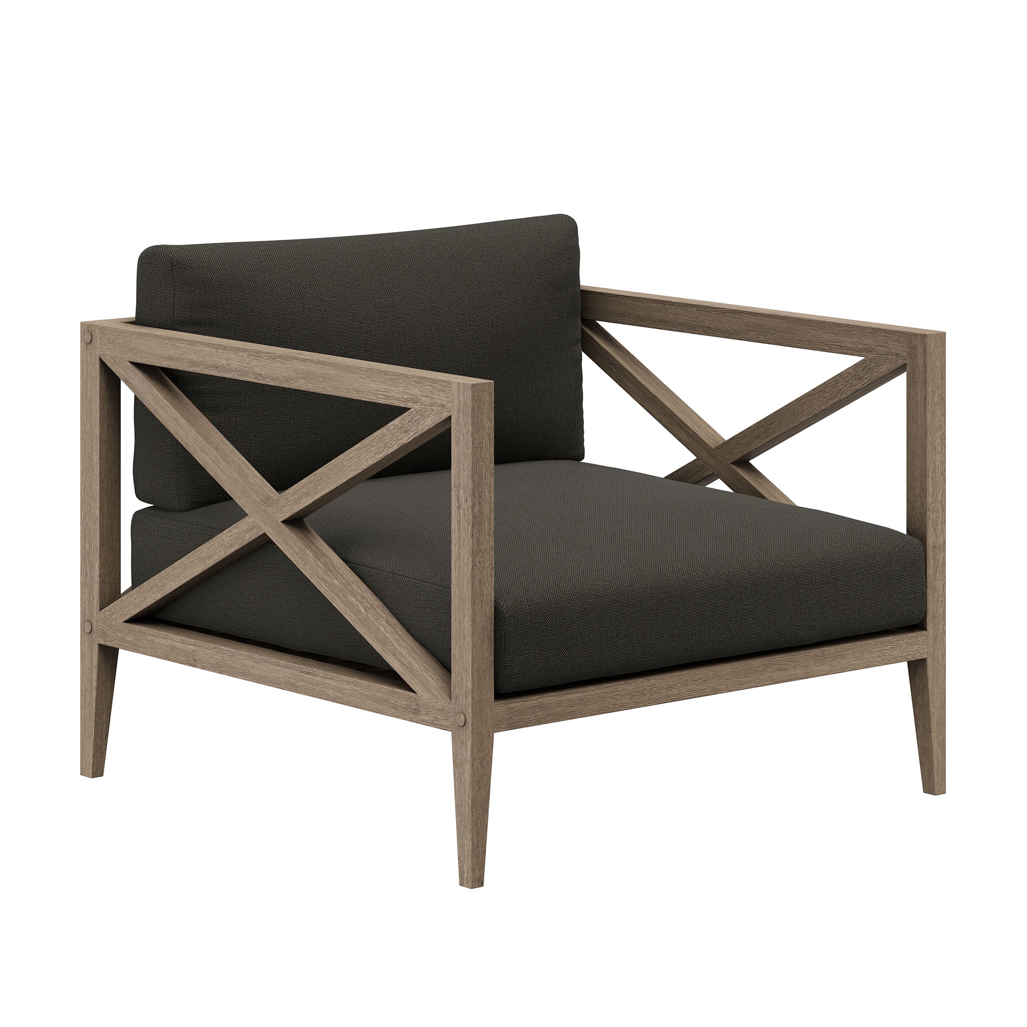 Northlake Outdoor Teak Armchair in Weathered Gray Flint