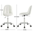 thumbnail image 3 of VECELO Home Office Chair, Height Adjustable Armless Computer Desk Chair with Wheels, Modern Ergonomic 360 Degree Swivel PU Leather Task/Vanity Chair, White, 3 of 10