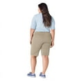 thumbnail image 4 of Dickies Women's Plus Perfect Shape Straight Fit Bermuda Shorts, 11", Rinsed Oxford Stone, 22W, 4 of 4