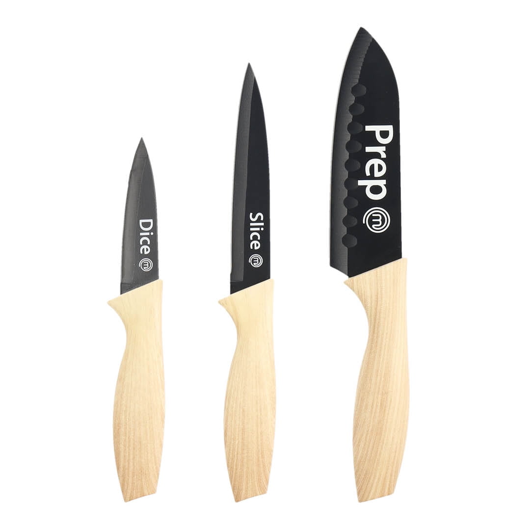 MasterChef 3 Piece Knife Set, Extra Sharp Non Stick Kitchen Knives