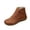 Brown, variant on Puntoco Women's Round Toe Lace-Up Ankle Boots, Side Zipper Flat Thick Sole Casual Short Booties for Daily Brown 9