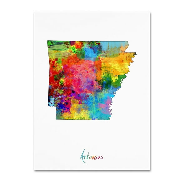 Trademark Fine Art "Arkansas Map" Canvas Art by Michael Tompsett