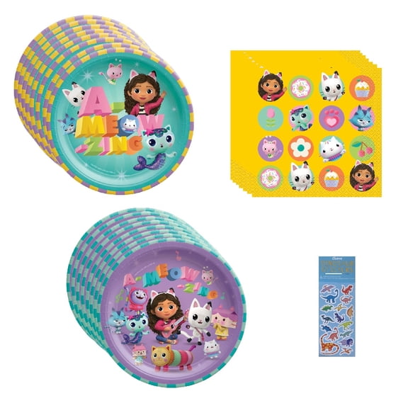 Amscan Disposable Birthday Party Supply Sets, Paper Gabbys Dollhouse