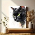 thumbnail image 6 of Black And White Cat Portrait Canvas Print Wall Art for Living Room Bedroom Office Apartment Decor, 6 of 8