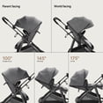 thumbnail image 6 of Mompush Wiz 2-in-1 Baby Stroller with Bassinet Mode, Reversible Seat and Large Canopy, Grey, 22.3LB, Unisex, 6 of 10