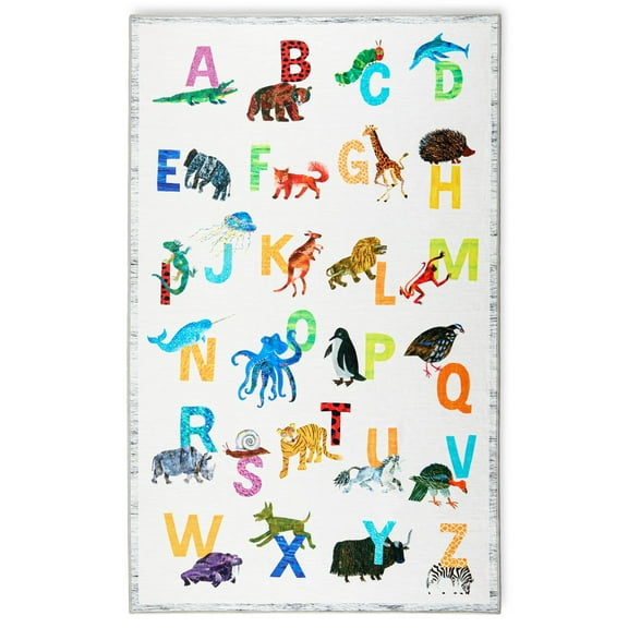 Eric Carle Washable Alphabet Zoo Graphic Children's Area Rug, 5' x 8'