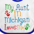 thumbnail image 4 of Inktastic My Aunt in Michigan Loves Me Boys or Girls Baby Bib, 4 of 4