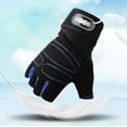 thumbnail image 2 of Gants d'Entraînement Demi-Doigt Gants de Musculation Gants de Cyclisme avec Enveloppe de Poignet, 2 of 10