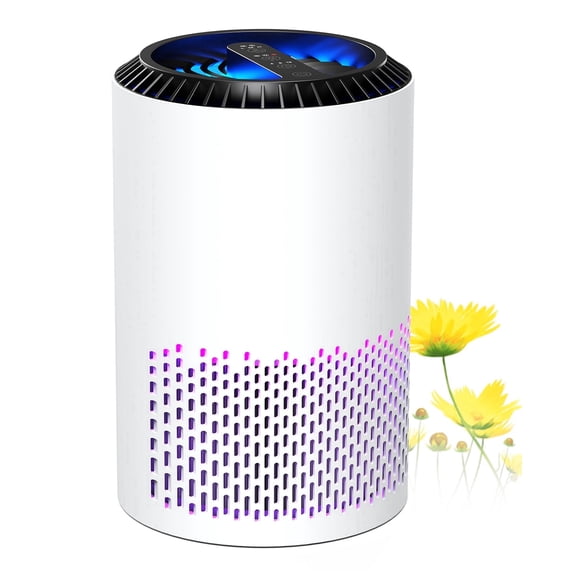 ALROCKET HEPA Air Purifier for Home & Bedroom, Covers Up to 350 Sq. Ft., Reduces Smoke, Dust, Pet Hair, Pollen & Odors, Quiet Sleep Mode, White