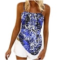 thumbnail image 3 of Hvot&aat Women's Plus Size Boho Floral Printed Camisole Sleeveless Spaghetti Strap Asymmetrical Hem Vest for Summer Vacation Beach, 3 of 5