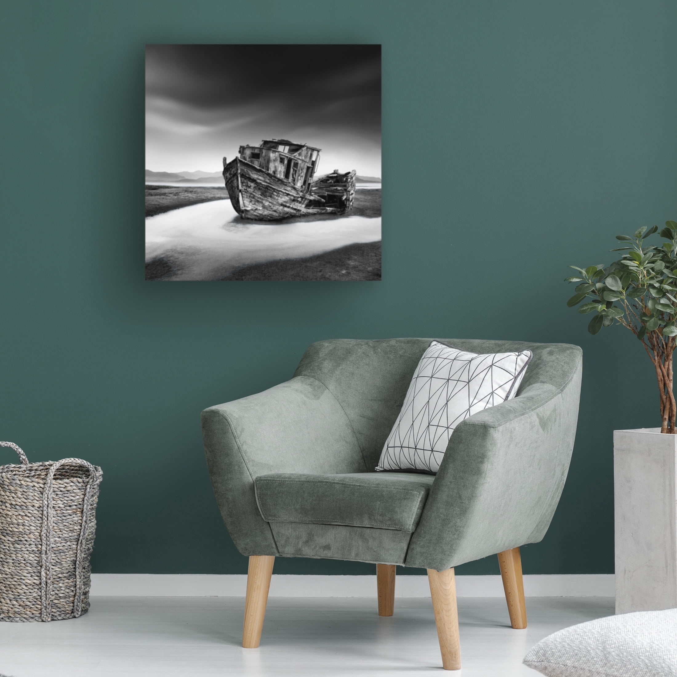 Canvas Wall Art - George Digalakis 'Dangerous Sea' Wall Art for Living Room, Bedroom, or Office D?cor by Trademark Fine Art - 18 x 18 Inches