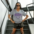 thumbnail image 5 of Women's Gameday Couture Gray Northwestern Wildcats Iconic Edge Rhinestone V-Neck T-Shirt, 5 of 7