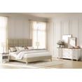 thumbnail image 3 of White Nightstand with 3 Drawers, 34 Inch Large Wood Bedside Table, Modern Sofa Side End Table, Chest of Drawers for Bedroom & Living Room, 3 of 9