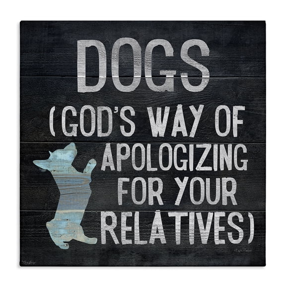 Stupell Industries Eclectic Dogs are God's Apology Phrase Canvas Art, 17 x 17, by Gigi Louise