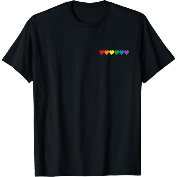 Heart Pocket LGBT Flag Cute Gay Pride Rainbow GLBT Month T-Shirt Tee