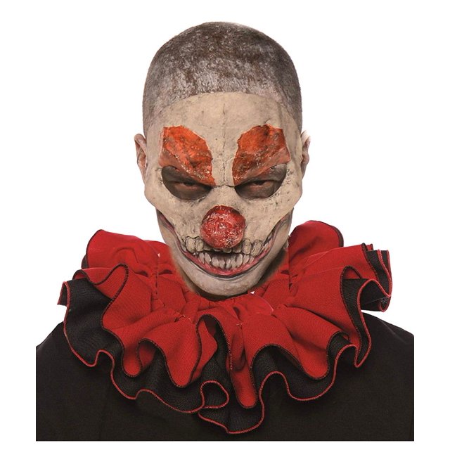 Clown Collar Black Red Ruffled Adult Jester Halloween Costume Accessory Ruffles
