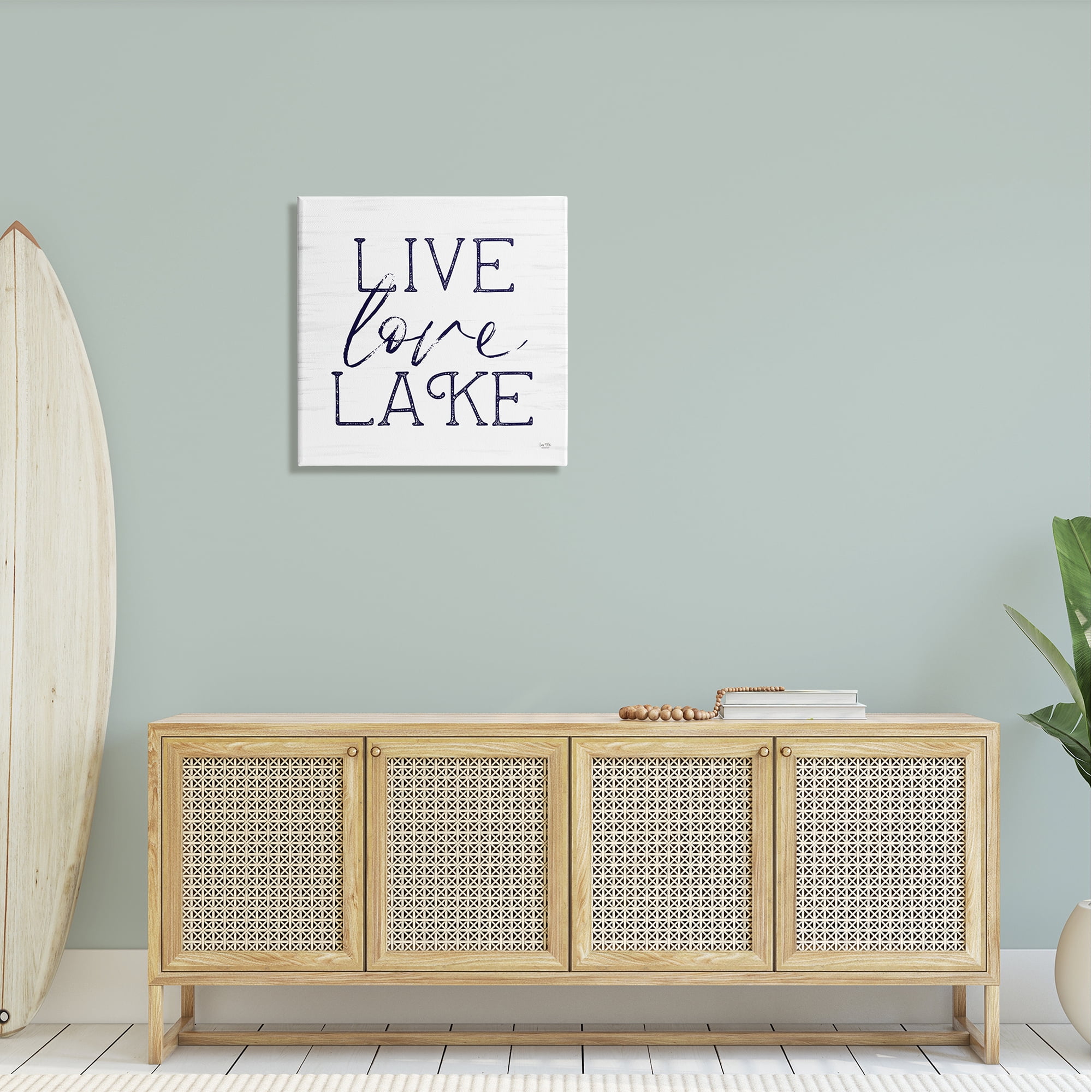 Stupell Live Love Lake Rustic Nautical Landscape Painting Gallery Wrapped Canvas Print Wall Art