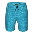 thumbnail image 3 of Goofa Blue Glitter Printed Mens Swim Trunks Summer Quick Dry Short Beach Swimwear Bathing Suits-X-Large, 3 of 9