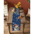 thumbnail image 5 of Blue Christmas Burlap-Cotton Table Runner 36 Inches Long,Xmas Snowman Snowflake Vintage Farmhouse Table Runners,Outdoor Dining Tablecloths Decor for Baby Shower Party Wedding 13x36, 5 of 9