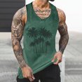 thumbnail image 2 of ZCFZJW Men's Sleeveless Workout Swim Shirts Big and Tall Regular Fit Quick Dry Running Tank Tops Summer Tropical Palm Tree Print Muscle Tees Green XXXXL, 2 of 5