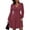 Wine Red, variant on Womens Sweater Dress Fall Long Sleeve V Neck A Line Fit and Flare Ribbed Knit Short Dresses Winter Outfits