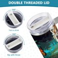 thumbnail image 5 of SKYSONIC 40 oz Butterfly Tiger Tumbler with Handle and Straw Lid, Insulated Cup Reusable Stainless Steel Water Bottle Travel Mug, 5 of 7