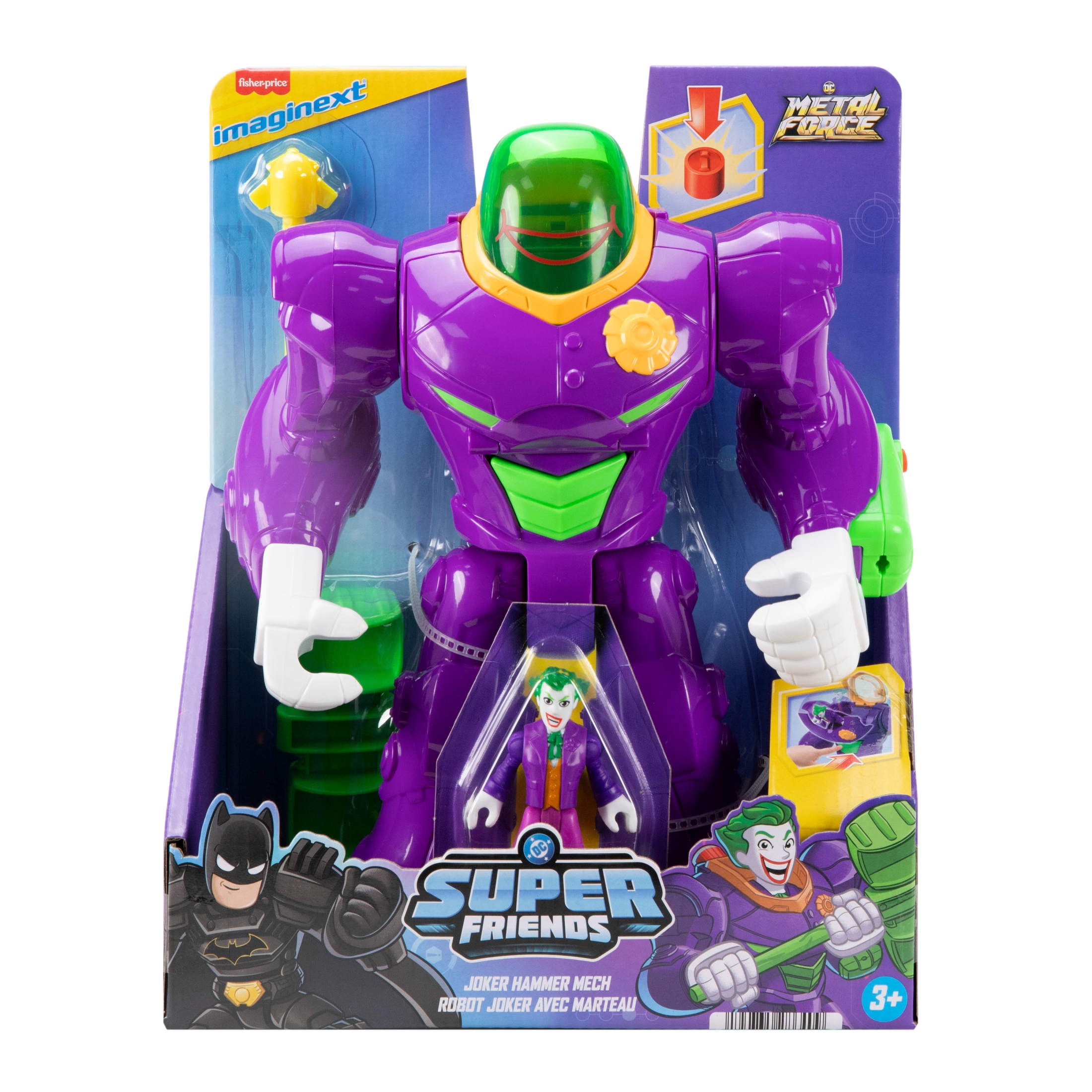 Fisher-Price Imaginext DC Super Friends The Joker Hammer Mech with Launcher, Action Figure & More