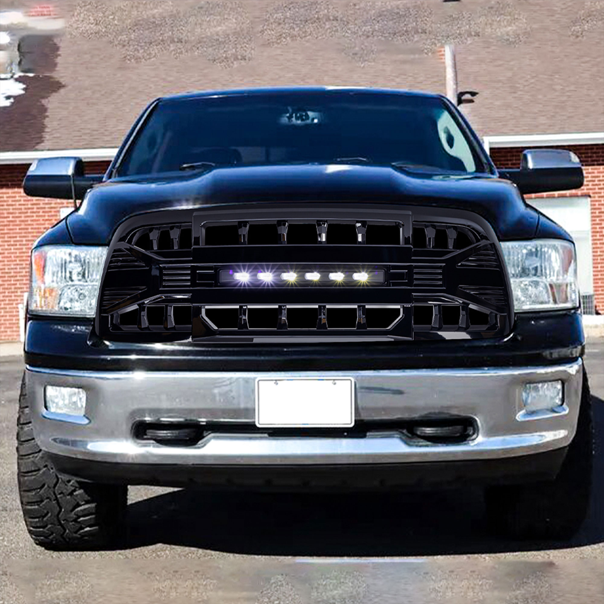AMERICAN MODIFIED Armor Grille for 13-18 Dodge Ram 2500/3500, Glossy Black