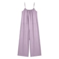 thumbnail image 5 of Women's Jumpsuits Casual Loose Wide Leg Fashion Strapless Pants Romper,Purple,2XL, 5 of 5