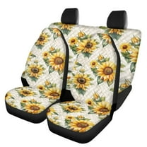 Jeiento Yellow Sunflower Car Seat Covers Full Set of 4 for Front&Back Seats Full Protection Premium Polyester Seat Covers All-Season and Universal Fit Auto Interior Accessories